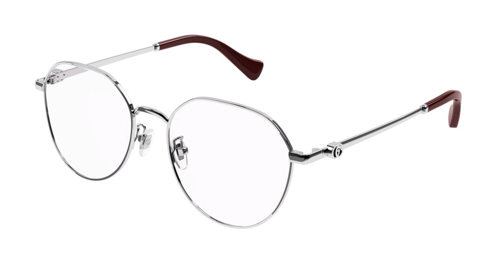 Occhiali da vista Gucci Logo GG1145O-002 colore silver forma rotondo lenti transparent