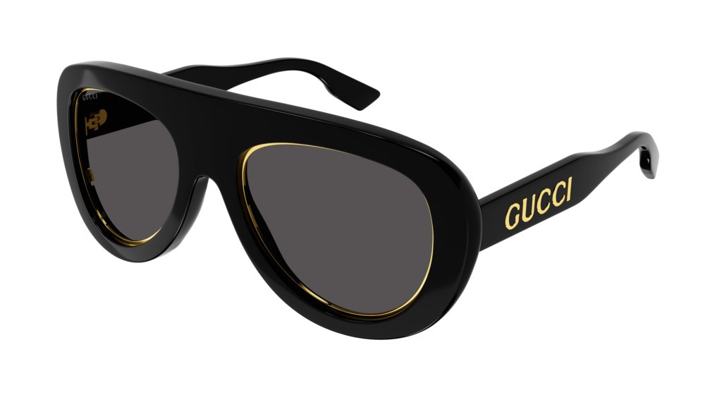 Sonnenbrillen Gucci Logo GG1152S-001 farbe black form aviator gläser grey