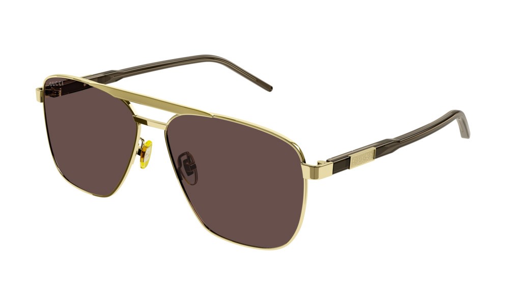 Occhiali da sole Gucci Logo GG1164S-002 colore brown forma aviator lenti brown