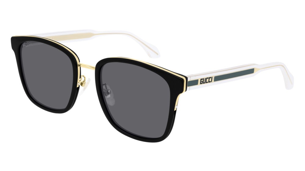 Occhiali da sole Gucci Seasonal Icon GG0563SKN-003 colore crystal forma rettangolare lenti grey