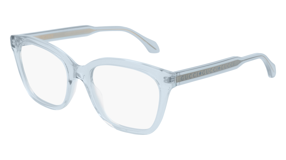 Occhiali da vista Gucci Seasonal Icon GG0566O-003 colore light-blue forma rettangolare lenti transparent