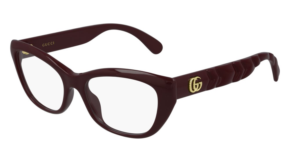 Occhiali da vista Gucci Seasonal Icon GG0813O-003 colore burgundy forma cat eye lenti transparent