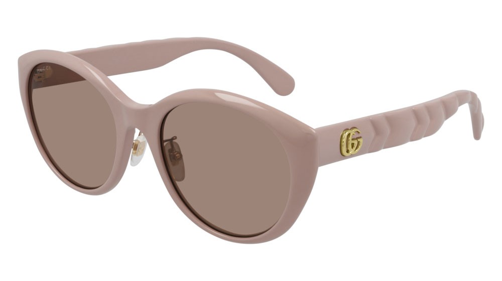 Sonnenbrillen Gucci Seasonal Icon GG0814SK-004 farbe pink form cat-eye gläser brown