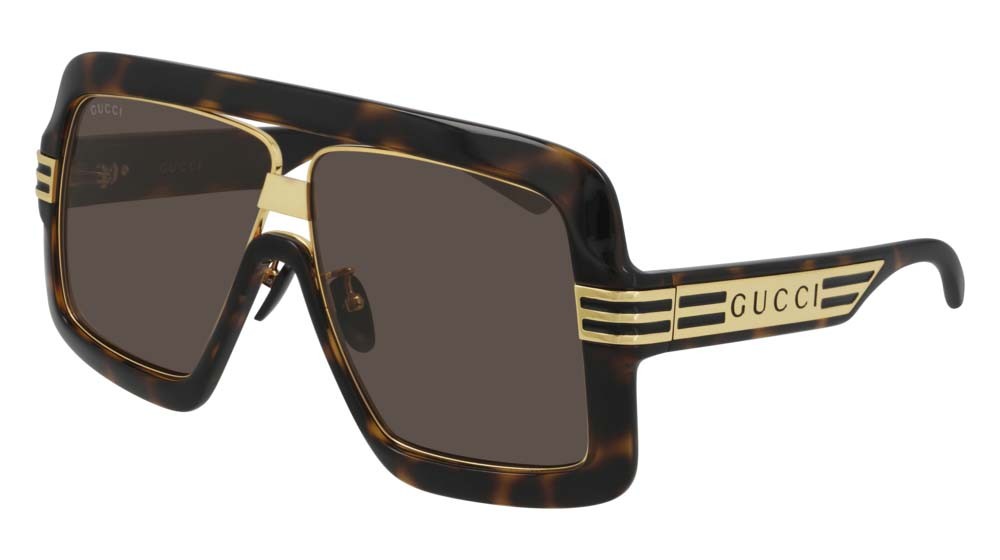 Sonnenbrillen Gucci Seasonal Icon GG0900S-002 farbe havana form rechteckig gläser brown