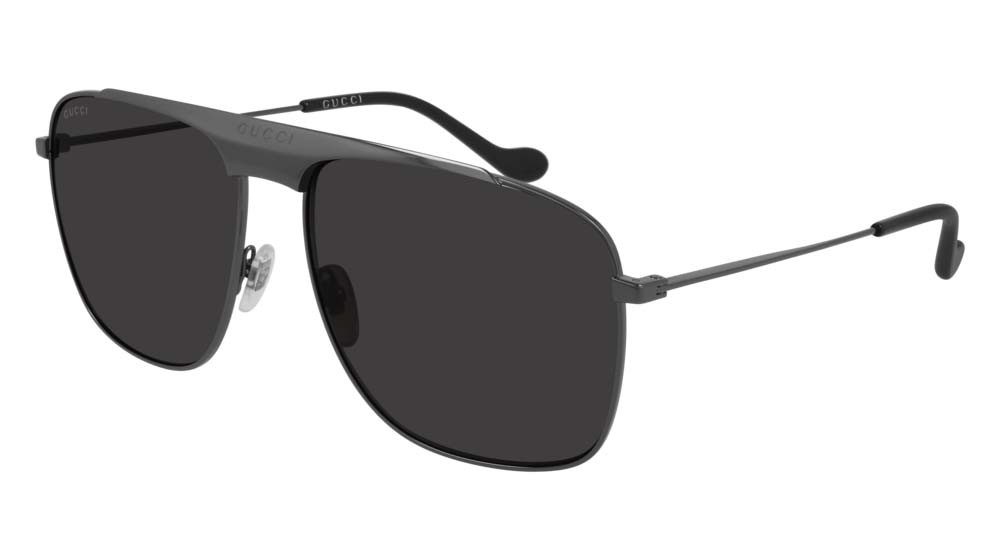 Occhiali da sole Gucci Seasonal Icon GG0909S-001 colore ruthenium forma rettangolare lenti grey