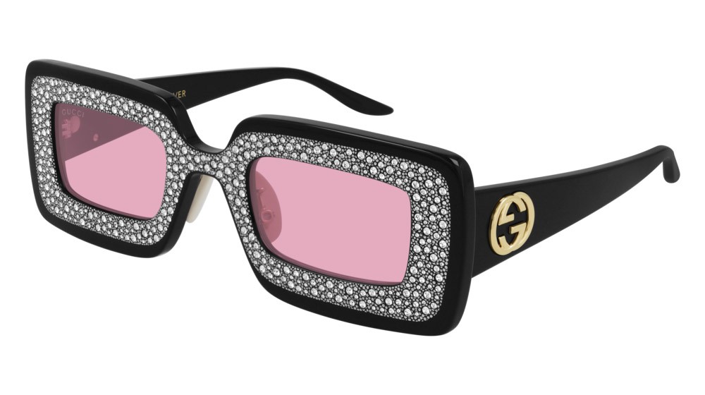 Sonnenbrillen Gucci Seasonal Icon GG0974S-001 farbe black form rechteckig gläser pink