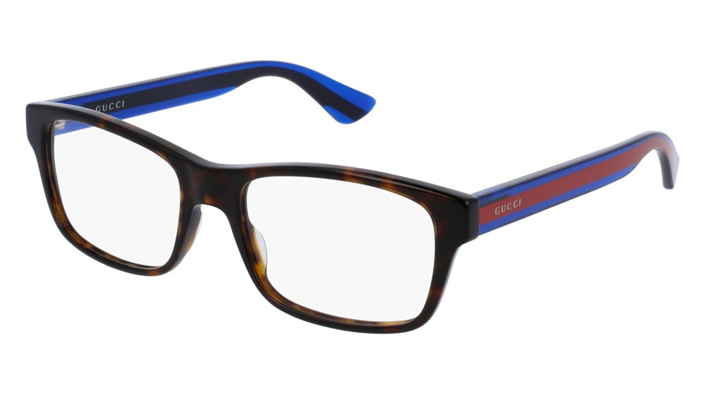 Occhiali da vista Gucci Web GG0006ON-007 colore blue forma rettangolare lenti transparent