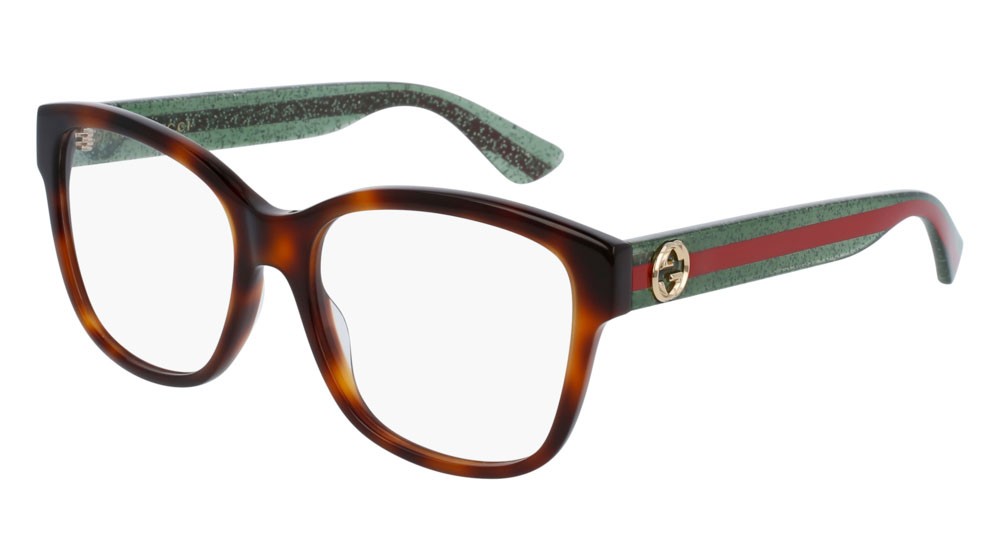 Occhiali da vista Gucci Web GG0038ON-002 colore green forma rettangolare lenti transparent