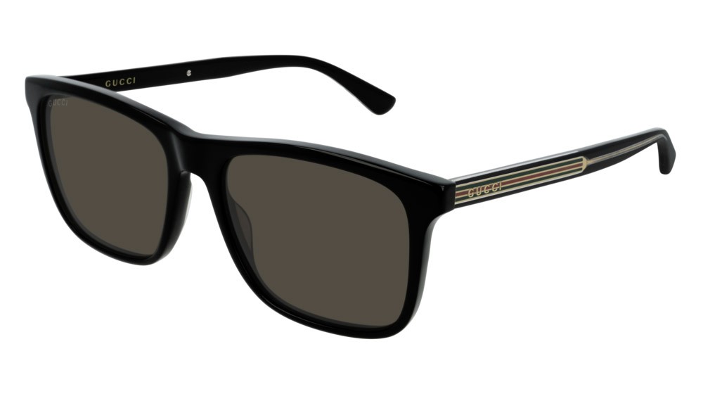 Occhiali da sole Gucci Web GG0381SN-007 colore black forma rettangolare lenti grey