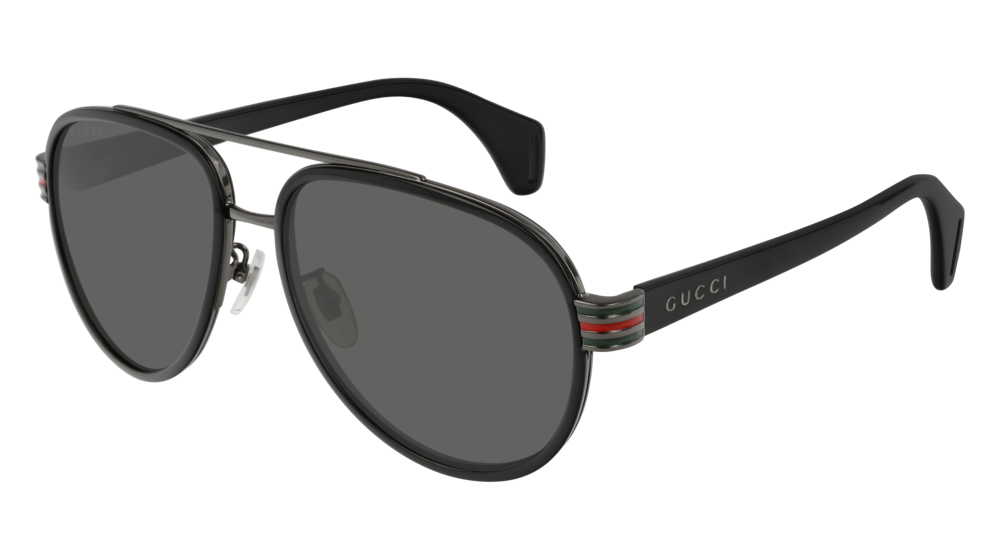 Occhiali da sole Gucci Web GG0447S-001 colore black forma aviator lenti grey