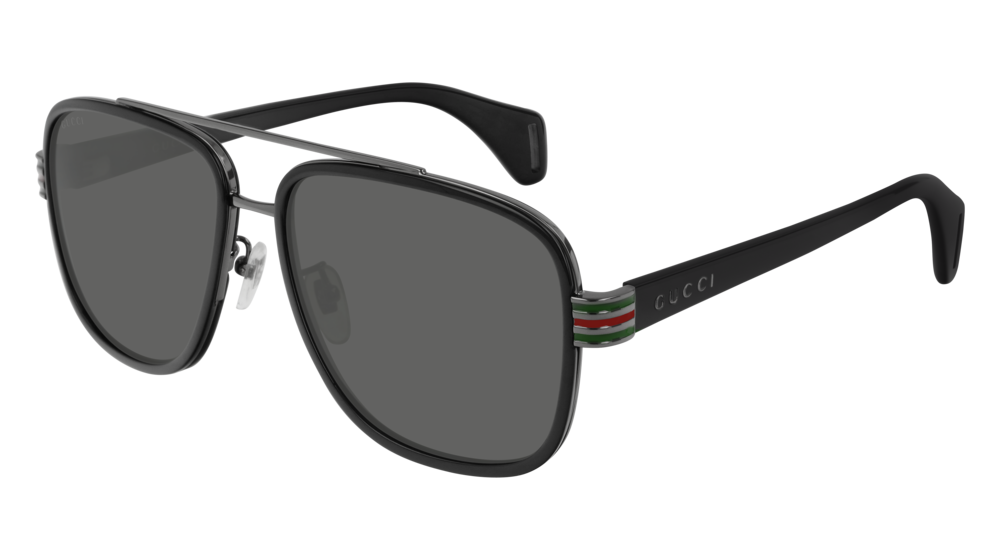 Occhiali da sole Gucci Web GG0448S-001 colore black forma aviator lenti grey