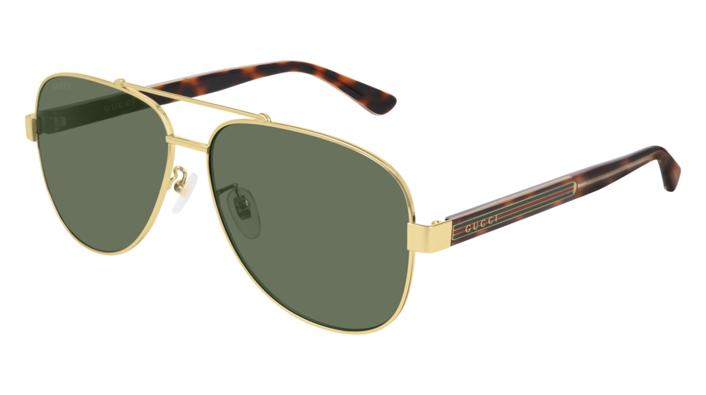 Occhiali da sole Gucci Web GG0528S-009 colore crystal forma aviator lenti green