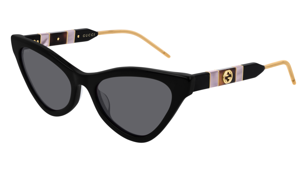 Occhiali da sole Gucci Web GG0597S-001 colore black forma cat eye lenti grey