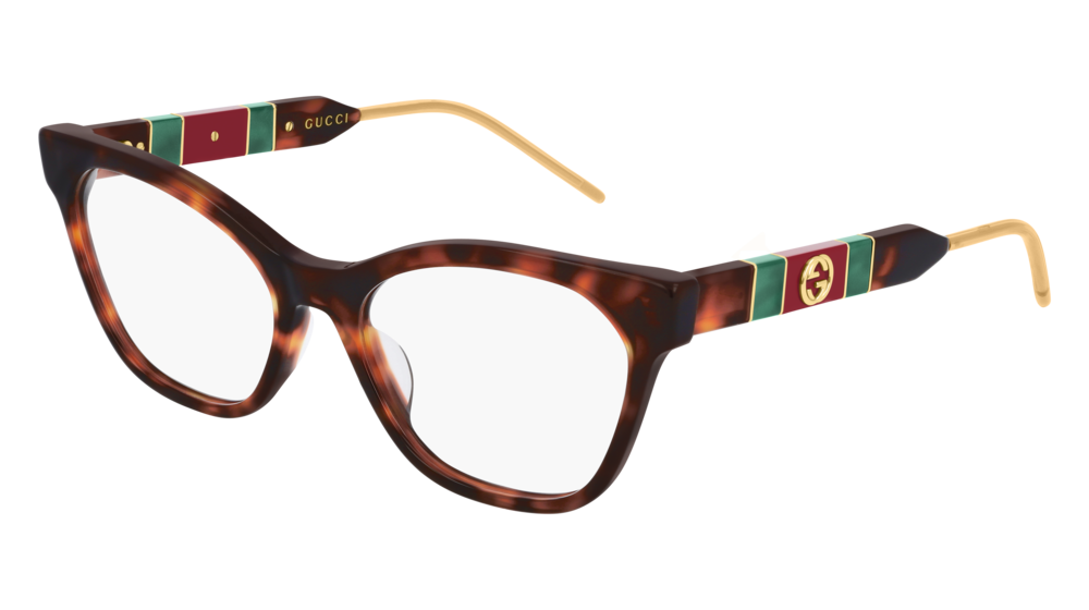 Occhiali da vista Gucci Web GG0600O-002 colore havana forma cat eye lenti transparent