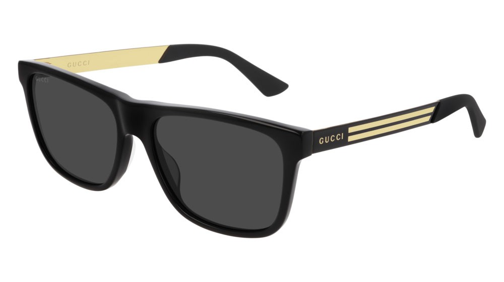Occhiali da sole Gucci Web GG0687S-001 colore black forma rettangolare lenti grey