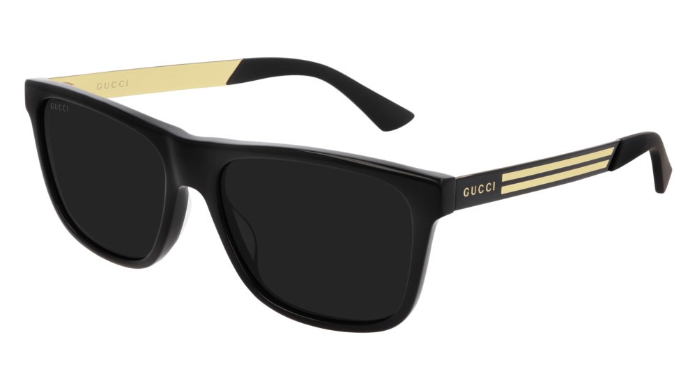 Occhiali da sole Gucci Web GG0687S-002 colore black forma rettangolare lenti grey
