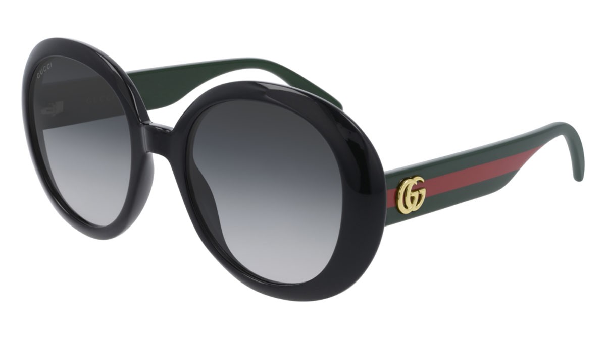Sonnenbrillen Gucci Web GG0712S-001 farbe green form rund gläser grey