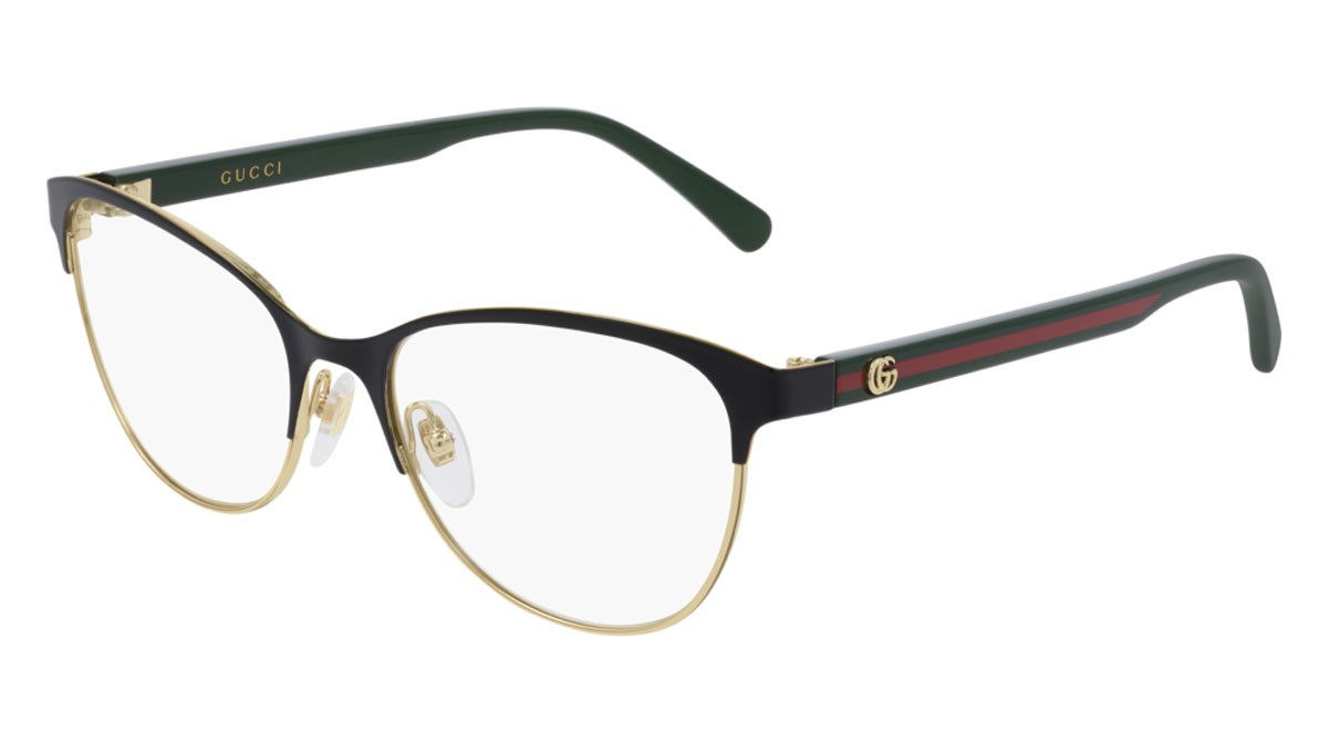 Occhiali da vista Gucci Web GG0718O-004 colore green forma cat eye lenti transparent