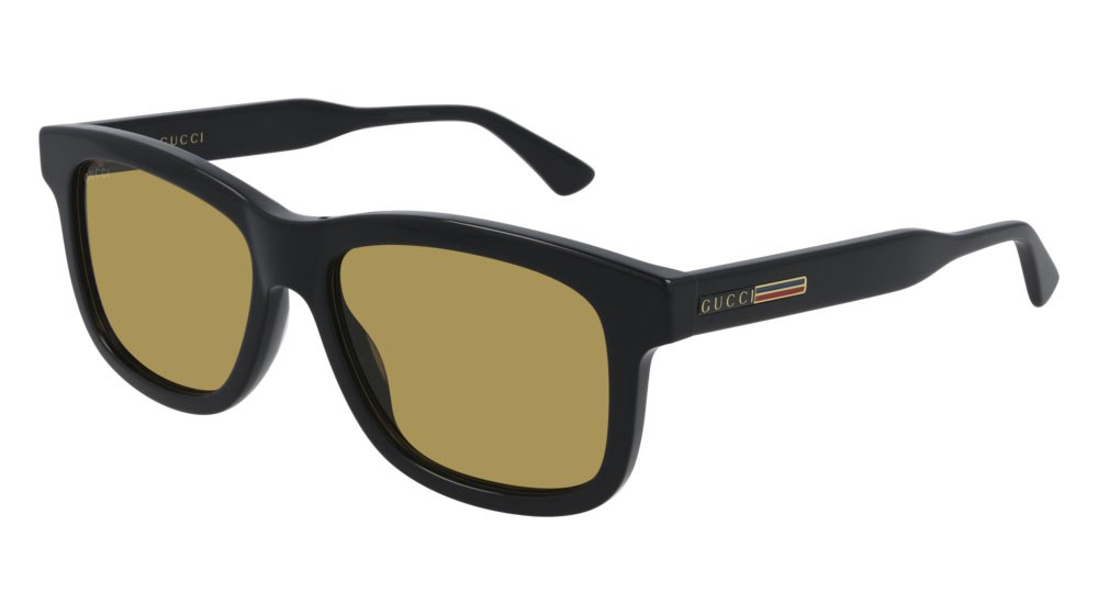 Occhiali da sole Gucci Web GG0824S-006 colore black forma rettangolare lenti brown