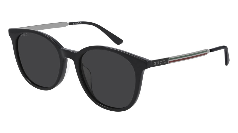 Occhiali da sole Gucci Web GG0830SK-001 colore ruthenium forma rotondo lenti grey