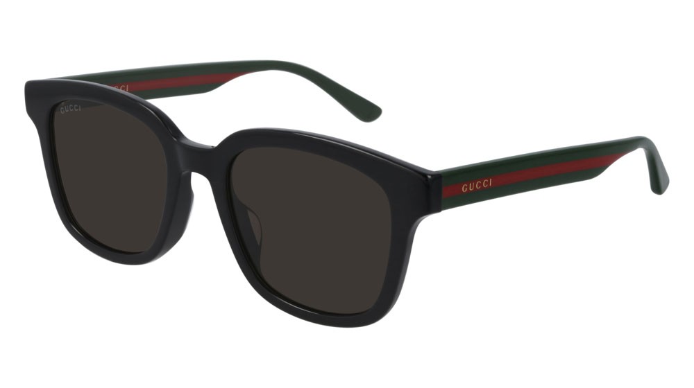 Occhiali da sole Gucci Web GG0847SK-001 colore green forma rettangolare lenti grey