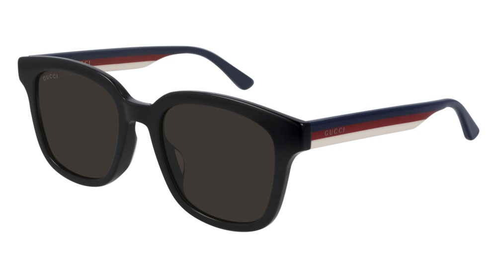 Occhiali da sole Gucci Web GG0847SK-002 colore blue forma rettangolare lenti grey