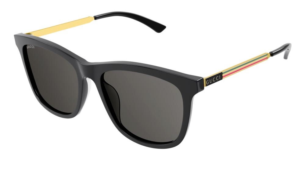 Occhiali da sole Gucci Web GG1037SK-001 colore gold forma rettangolare lenti grey