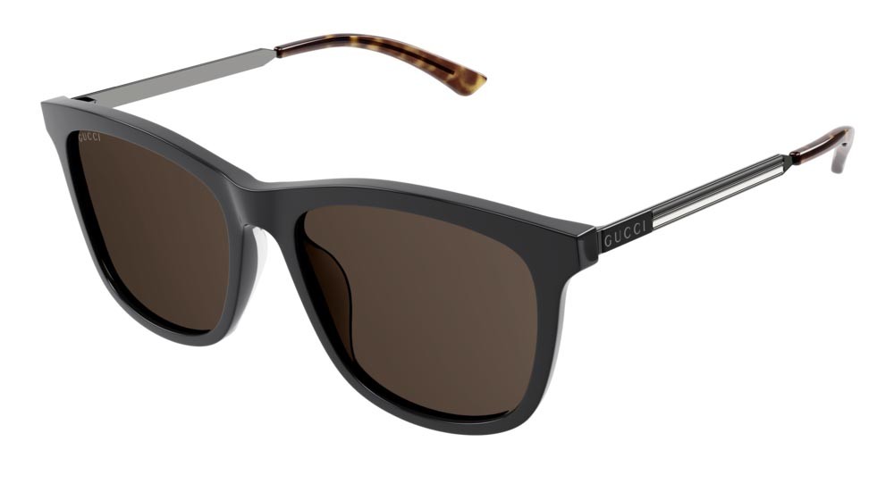 Occhiali da sole Gucci Web GG1037SK-002 colore ruthenium forma rettangolare lenti brown