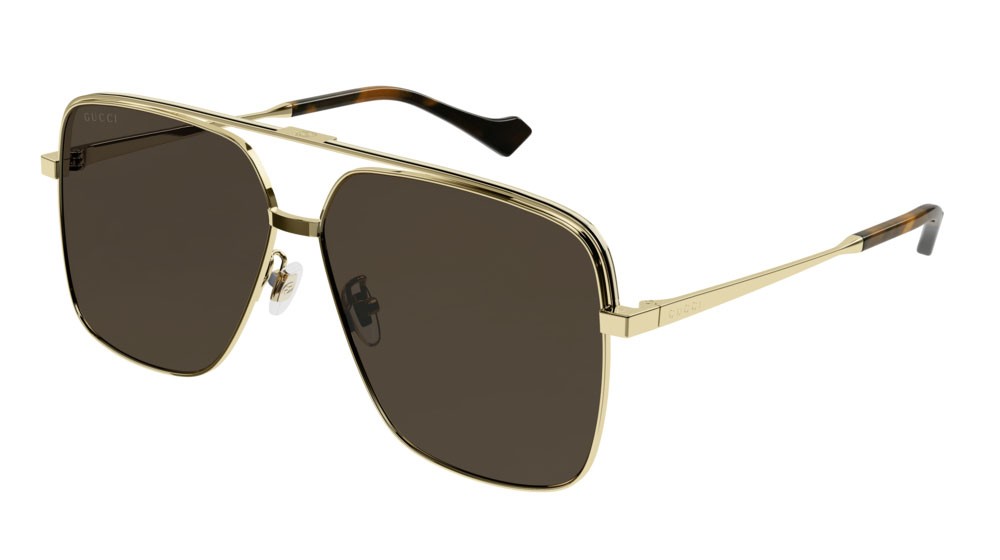 Occhiali da sole Gucci Web GG1099SA-003 colore gold forma aviator lenti brown