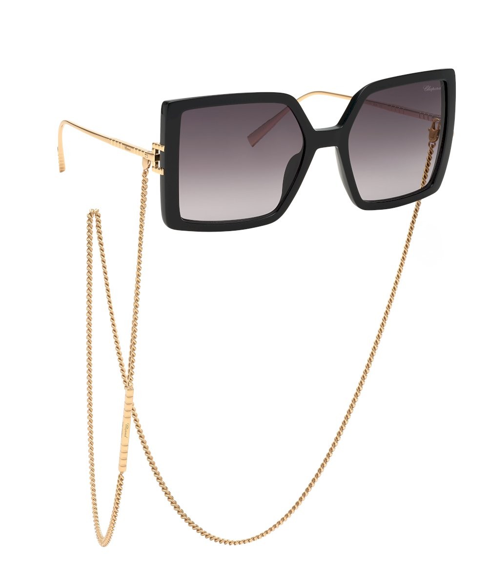 Sonnenbrillen Chopard IKCH334 (0BLK) c/catenella farbe nero super black gläser smoke gradient smoke