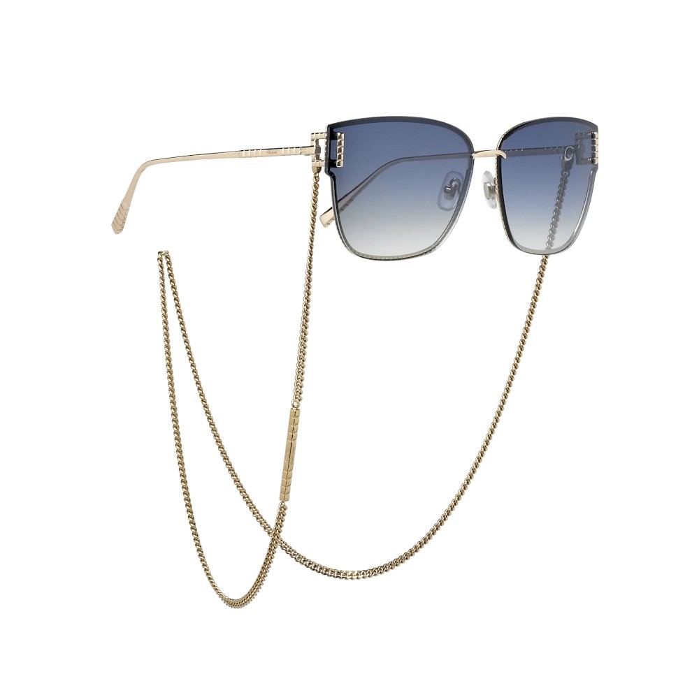 Sonnenbrillen Chopard IKCHF73 (300B) farbe oro rosè lucido  gläser blue gradient c/catenella