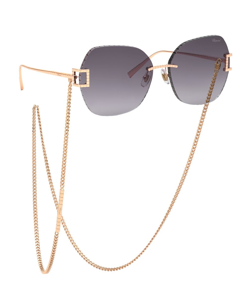 Sonnenbrillen Chopard IKCHG31 (08FC) c/catenella farbe oro ramato lucido  gläser smoke gradient smoke