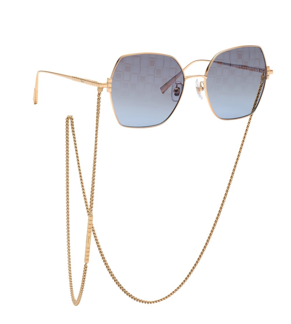 Sunglasses Chopard IKCHL02 (300L) color oro rose' lucido totale lenses brown gradient blue/mirror grad.silver