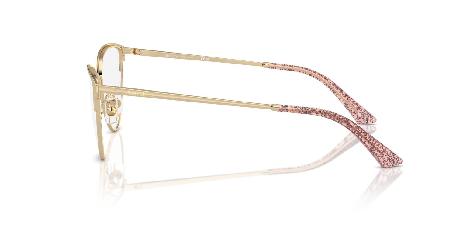 Eyeglasses Jimmy Choo JC 2002 (3013) color oro pallido shape cat eye lenses lente demo
