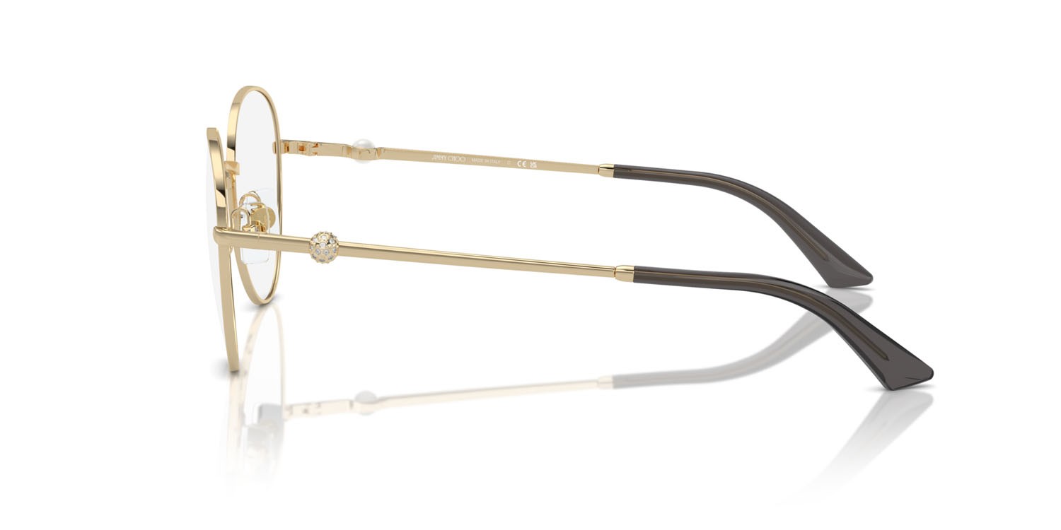 Eyeglasses Jimmy Choo JC 2004HB (3006) color oro pallido shape round lenses lente demo