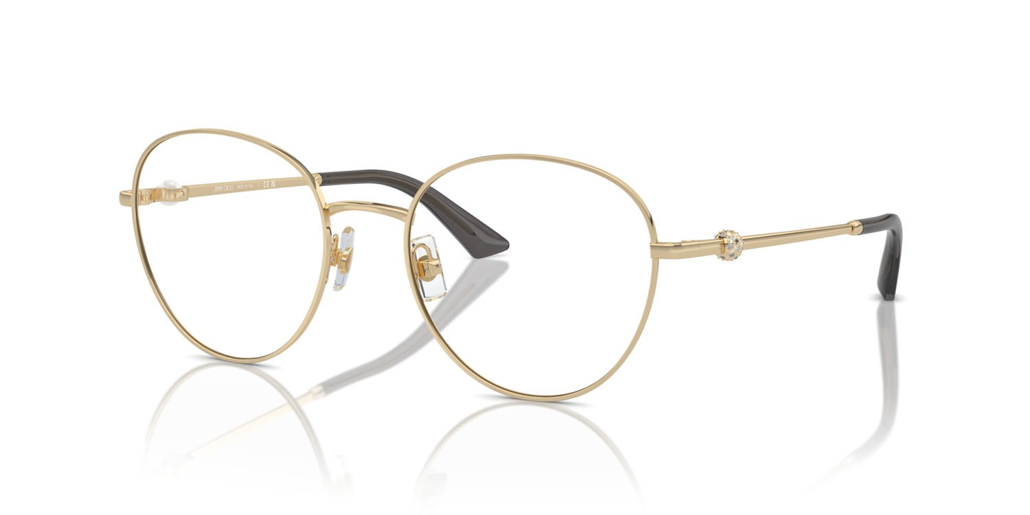 Eyeglasses Jimmy Choo JC 2004HB (3006) color oro pallido shape round lenses lente demo