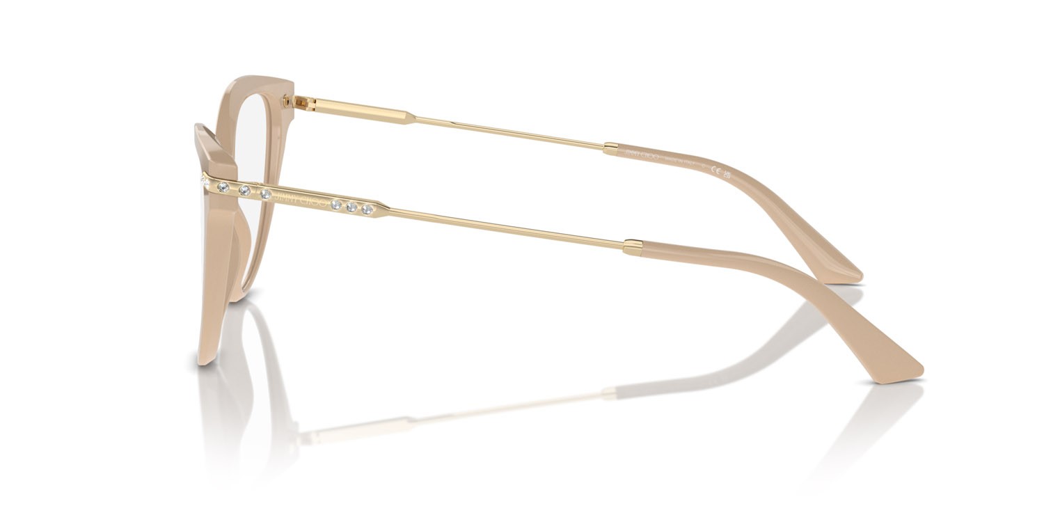 Eyeglasses Jimmy Choo JC 3001B (5015) color beige shape cat eye lenses lente demo