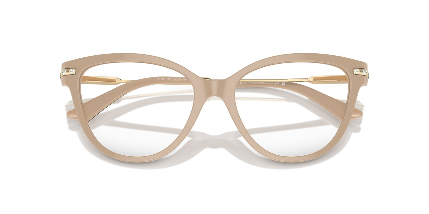 Eyeglasses Jimmy Choo JC 3001B (5015) color beige shape cat eye lenses lente demo