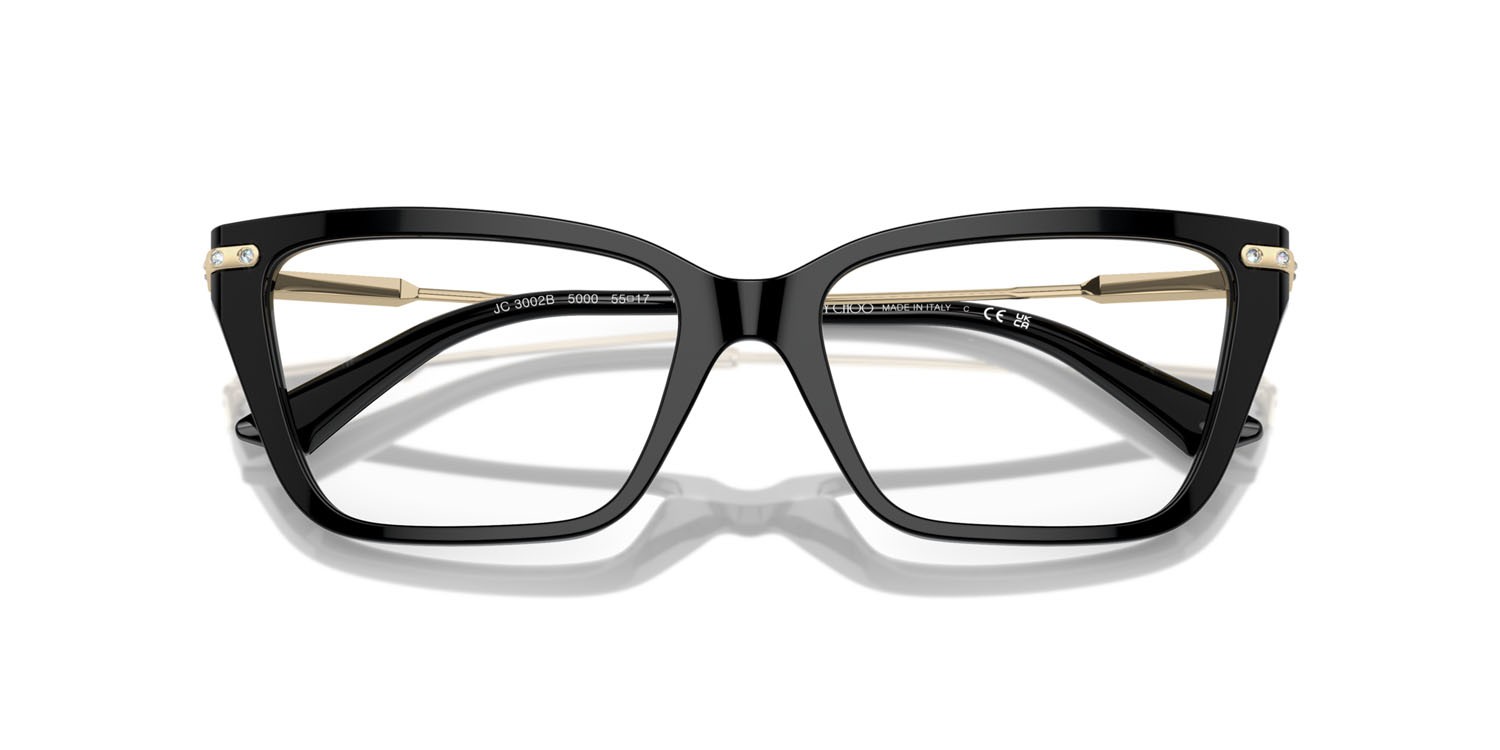 Eyeglasses Jimmy Choo JC 3002B (5000) color nero shape cat eye lenses lente demo
