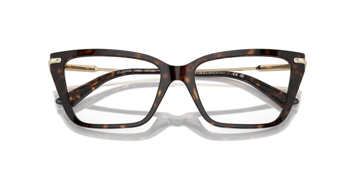 Eyeglasses Jimmy Choo JC 3002B (5002) color havana shape cat eye lenses lente demo