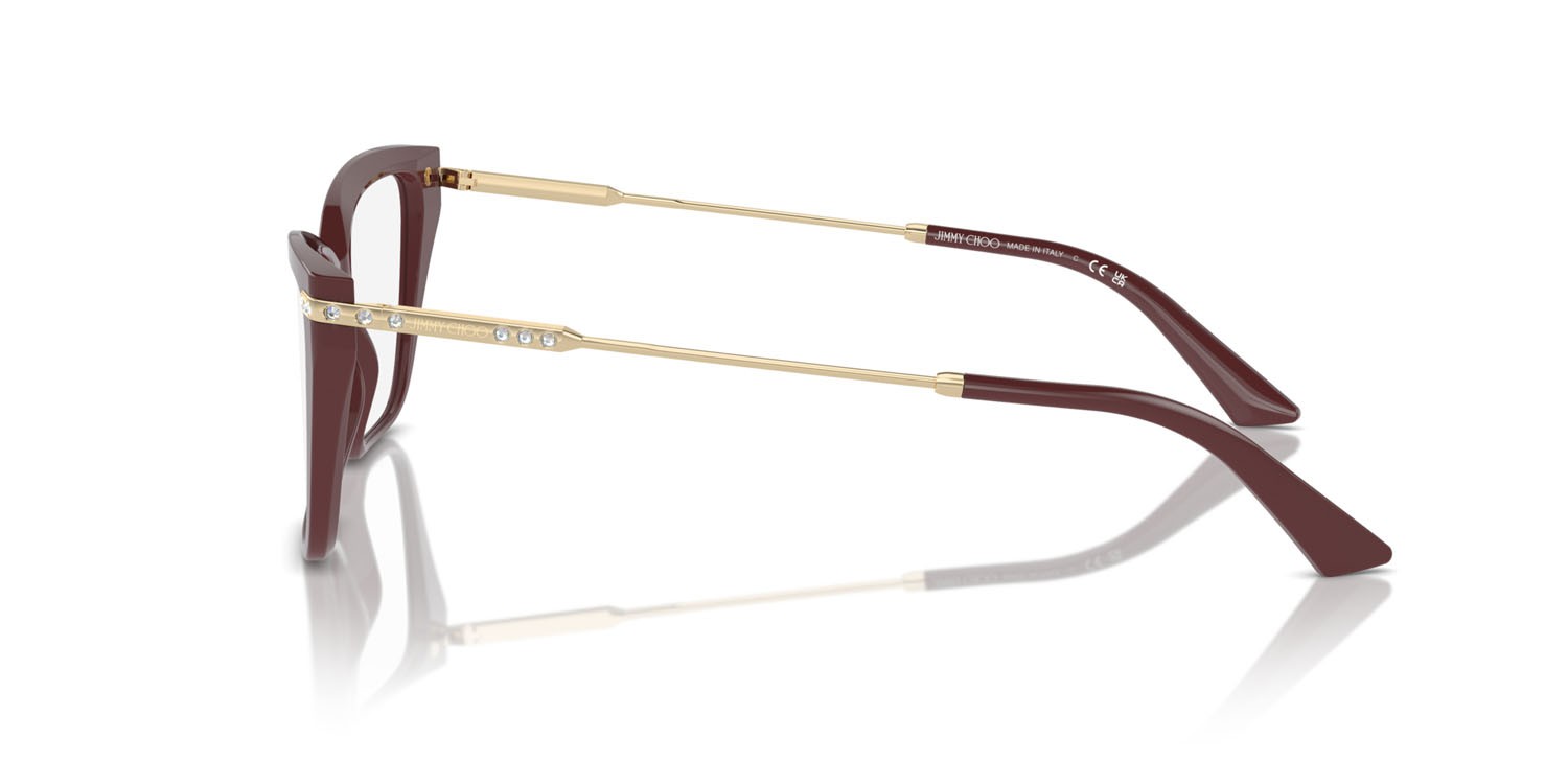 Eyeglasses Jimmy Choo JC 3002B (5018) color rosso shape cat eye lenses lente demo
