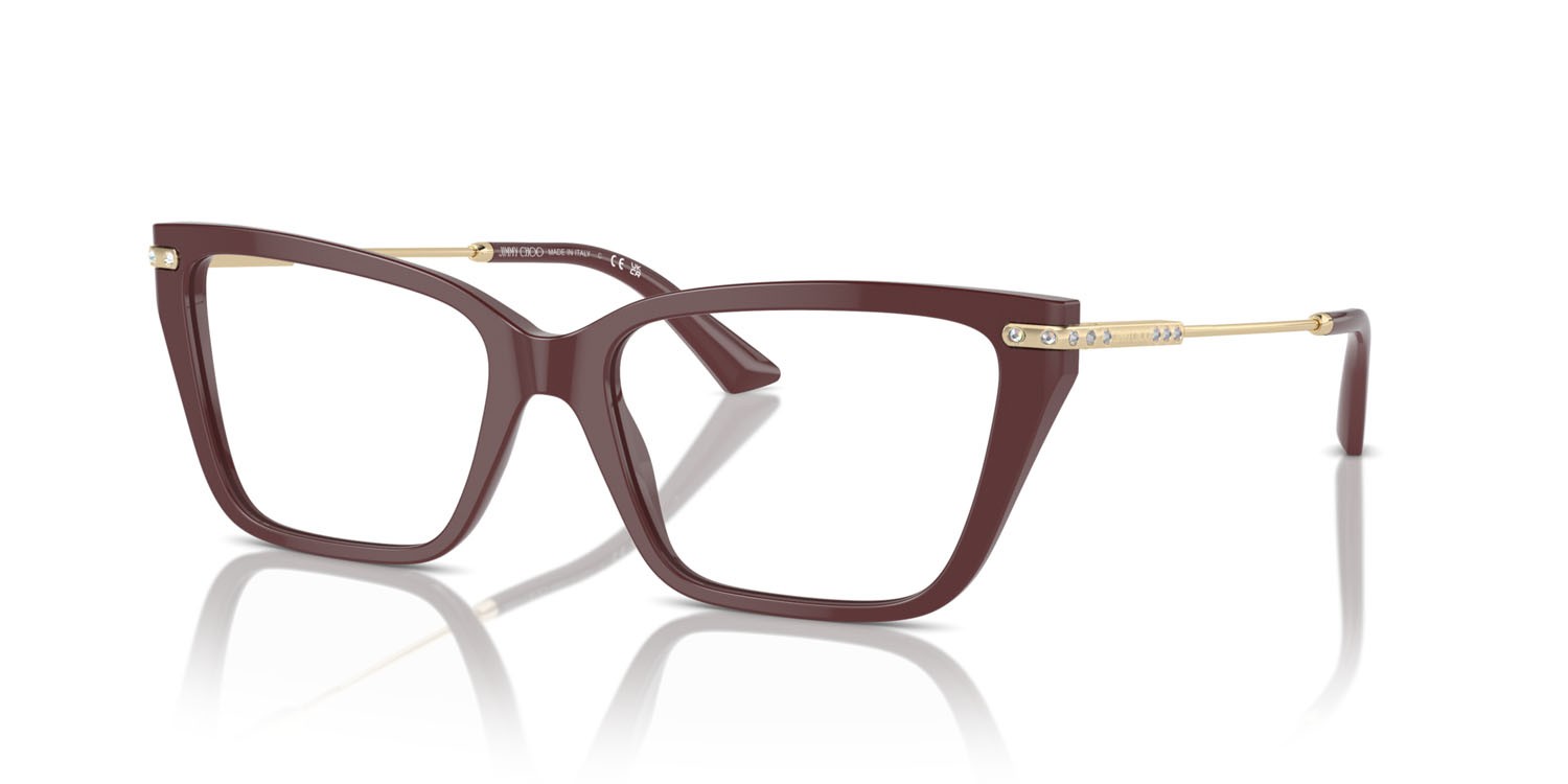 Eyeglasses Jimmy Choo JC 3002B (5018) color rosso shape cat eye lenses lente demo