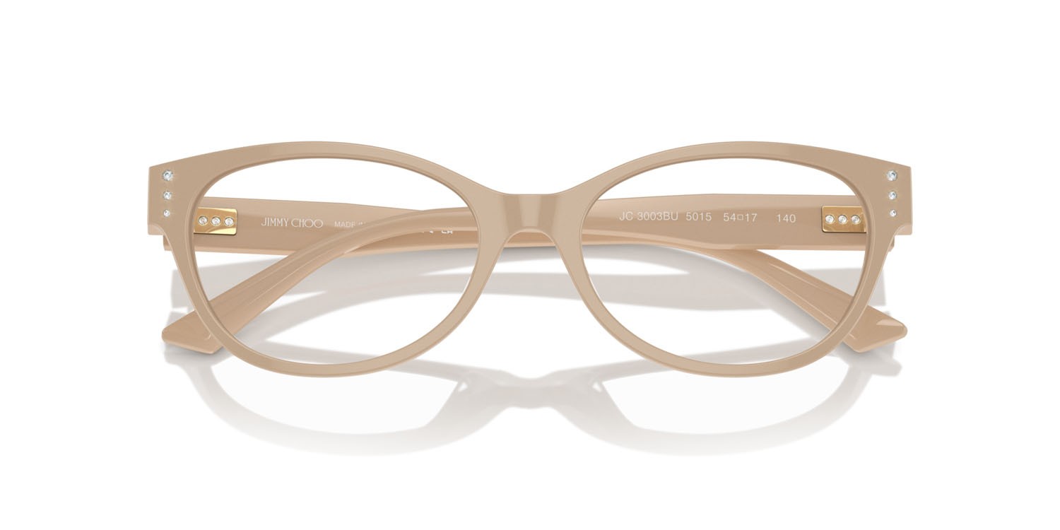 Occhiali da vista Jimmy Choo JC 3003BU (5015) colore beige forma ovale lenti lente demo