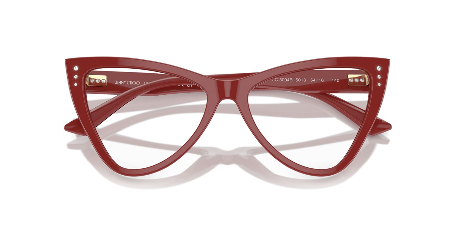 Eyeglasses Jimmy Choo JC 3004B (5013) color rosso shape butterfly lenses lente demo