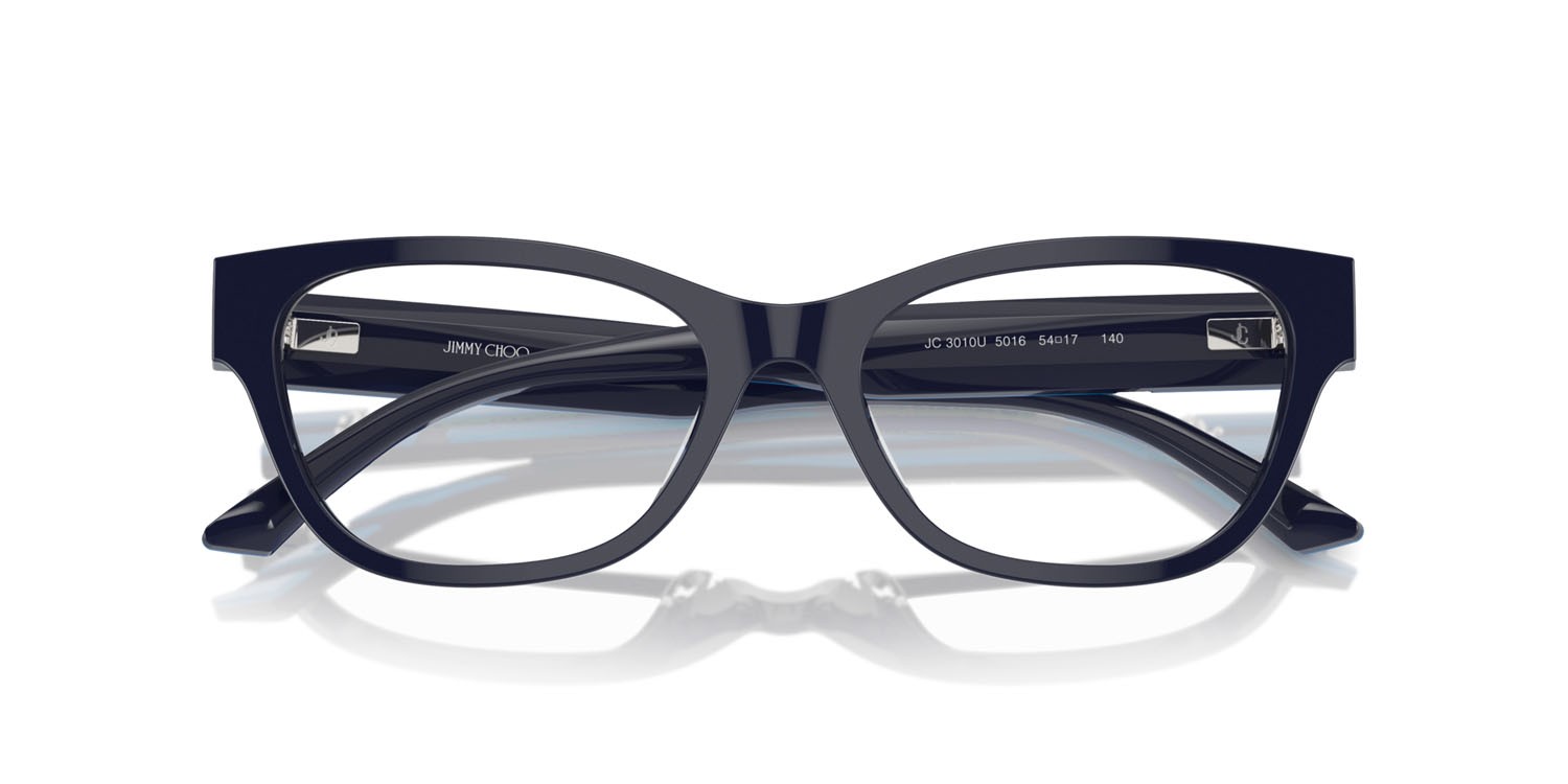 Eyeglasses Jimmy Choo JC 3010U (5016) color blu shape cat eye lenses lente demo