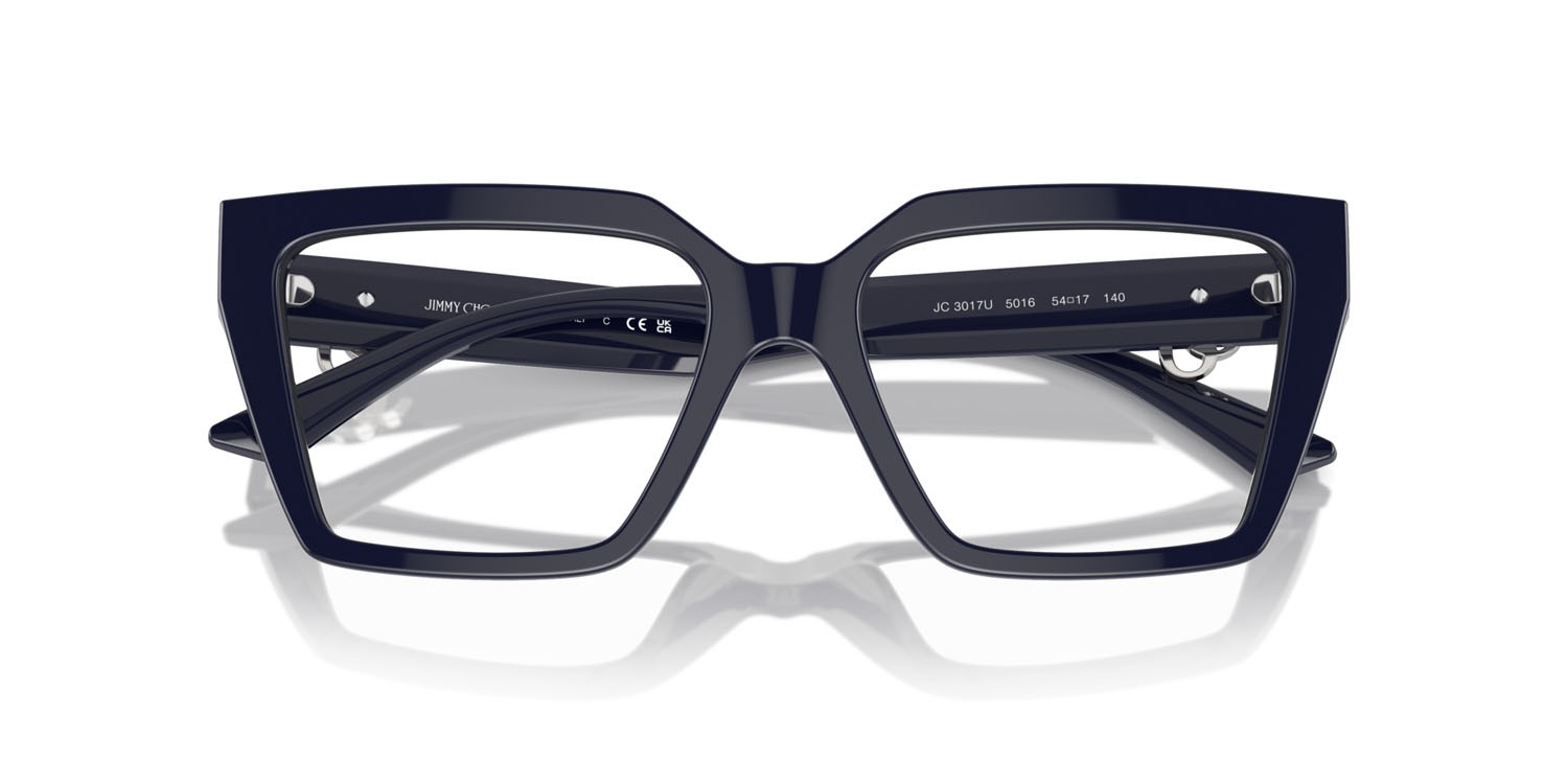 Eyeglasses Jimmy Choo JC 3017U (5016) color blu shape cat eye lenses lente demo