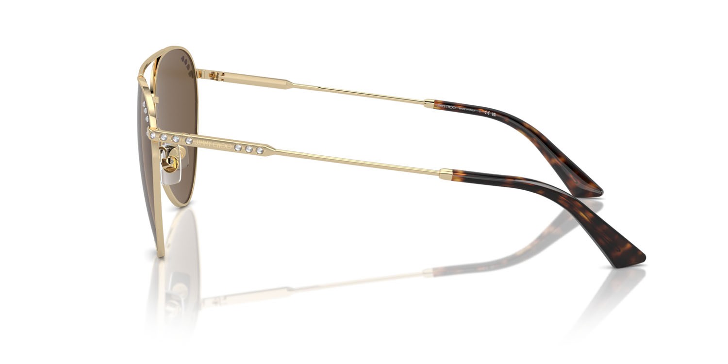 Occhiali da sole Jimmy Choo JC 4002B (300673) colore oro pallido forma aviator lenti marrone scuro