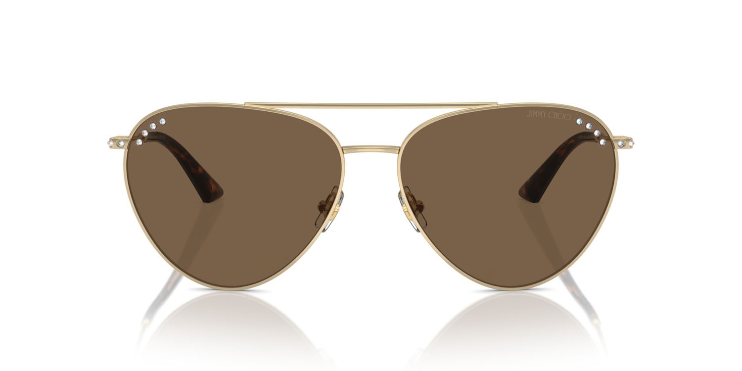 Occhiali da sole Jimmy Choo JC 4002B (300673) colore oro pallido forma aviator lenti marrone scuro