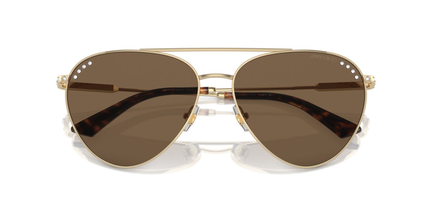 Occhiali da sole Jimmy Choo JC 4002B (300673) colore oro pallido forma aviator lenti marrone scuro
