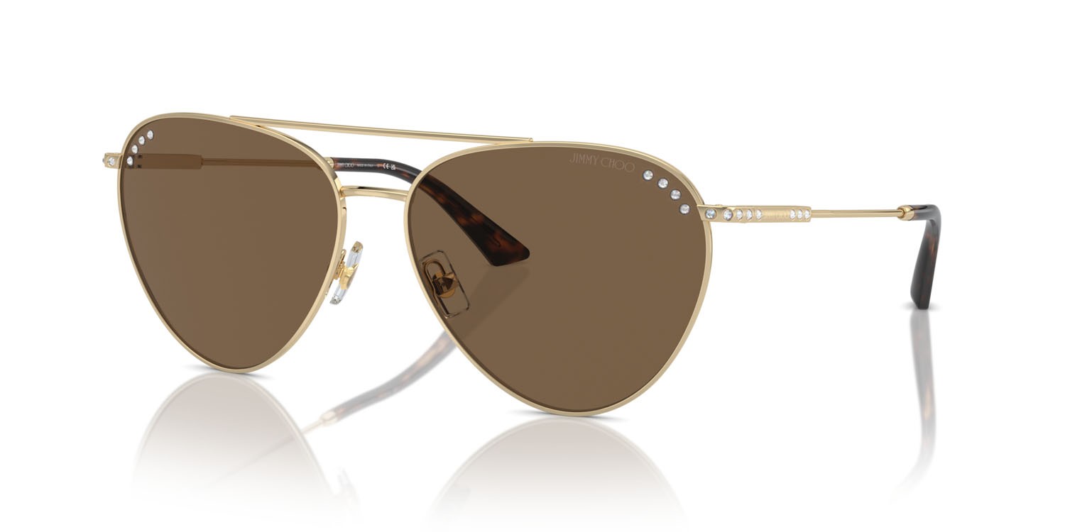 Occhiali da sole Jimmy Choo JC 4002B (300673) colore oro pallido forma aviator lenti marrone scuro